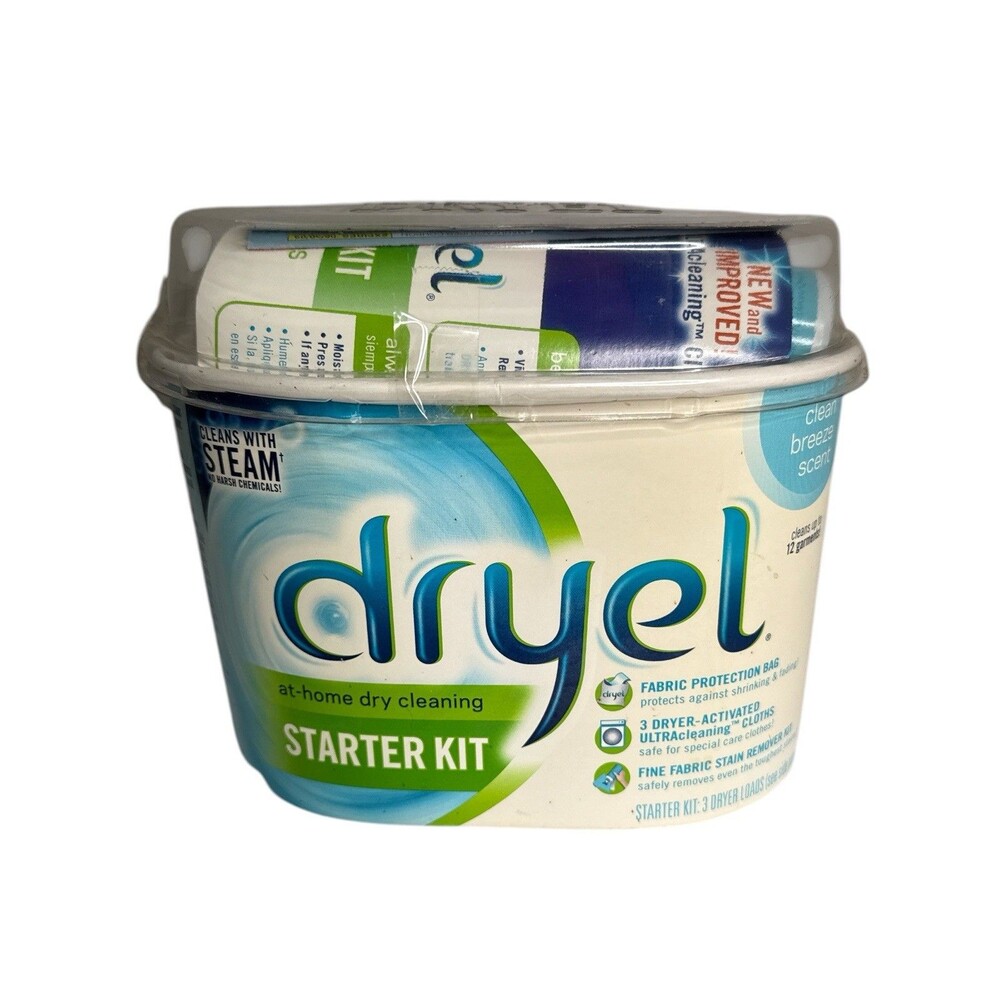 DRYEL Original At Home Dry Cleaning Starter Kit Clean Breeze 2008 Discontinued